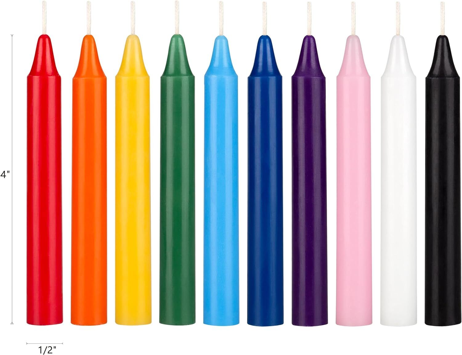 Spell Candles 4″ Lot of 20 /40 – Choose from 16 Colors! Mini Taper Chime Candle
