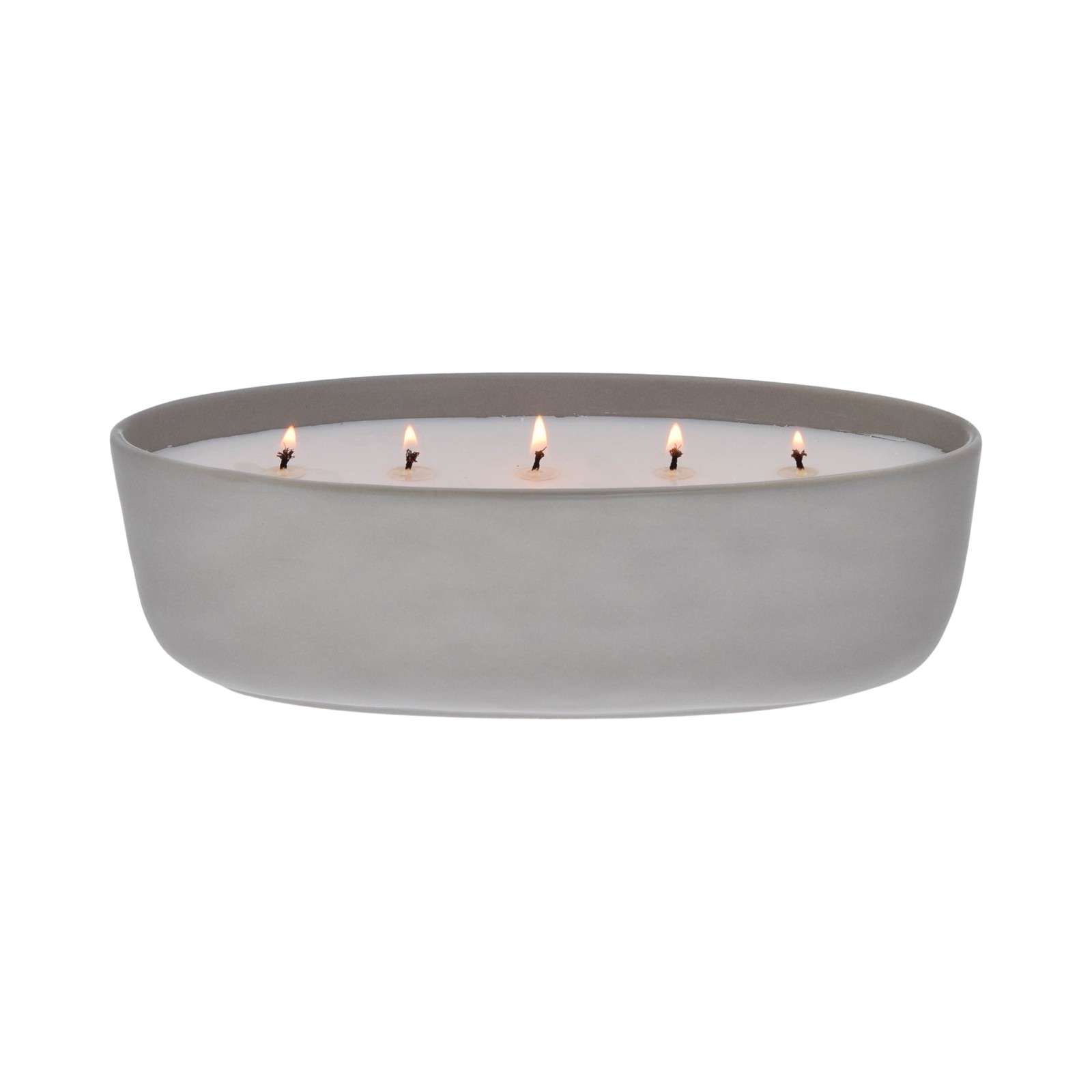 5-Wick 40.5 oz Ceramic Candle, Salted Coconut & Mahogany, Grey