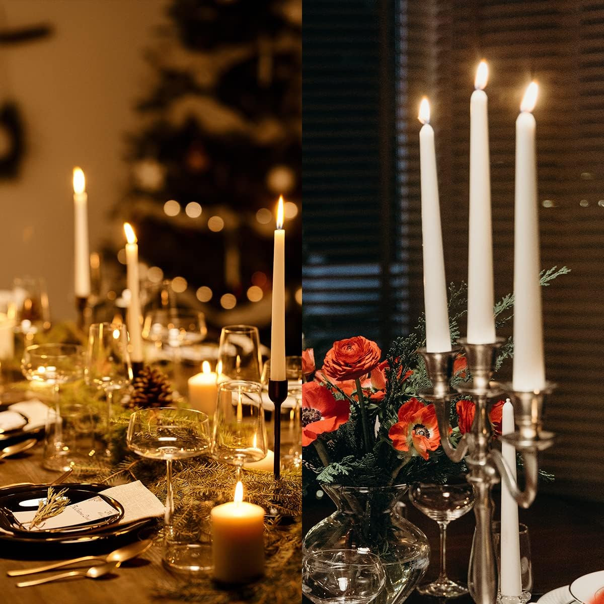 Dripless Taper Candles – Unscented White Candles Bulk – Candle Sticks Long