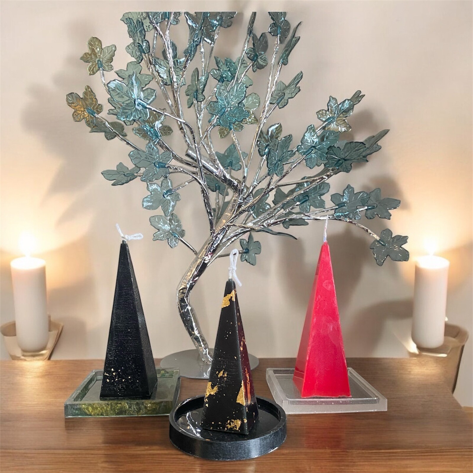 Pyramid Candle, Treasure Candle, Spiritual Crystal Candle, Intention Candle