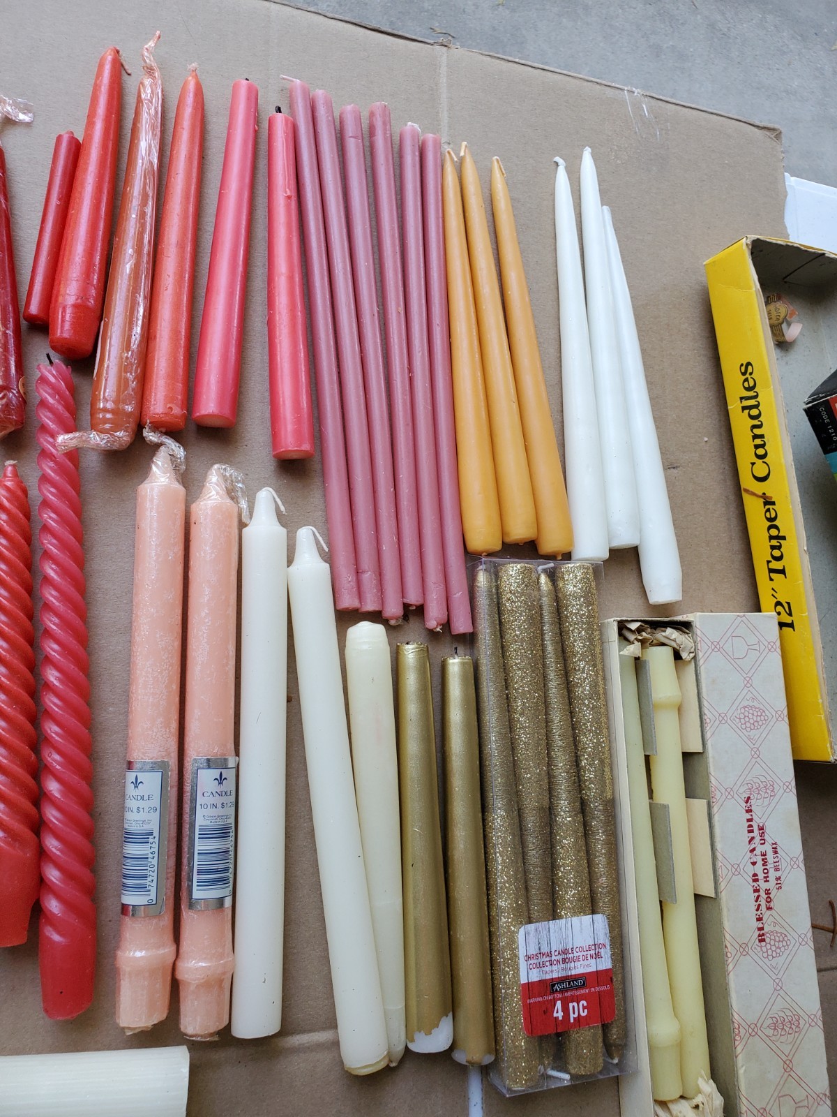 Mixed Lot of 50+ Tapered Candles Various Sizes & Colors