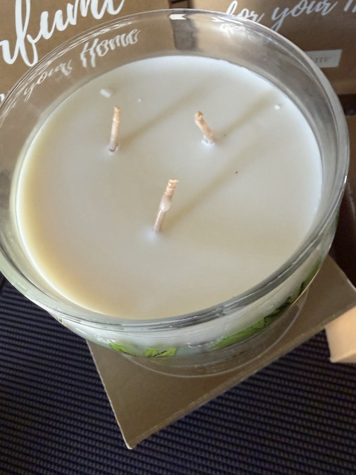 PartyLite Candles 3 Wick Jar Candle Bundle WHITE LILAC & IVY / GARDEN MINT