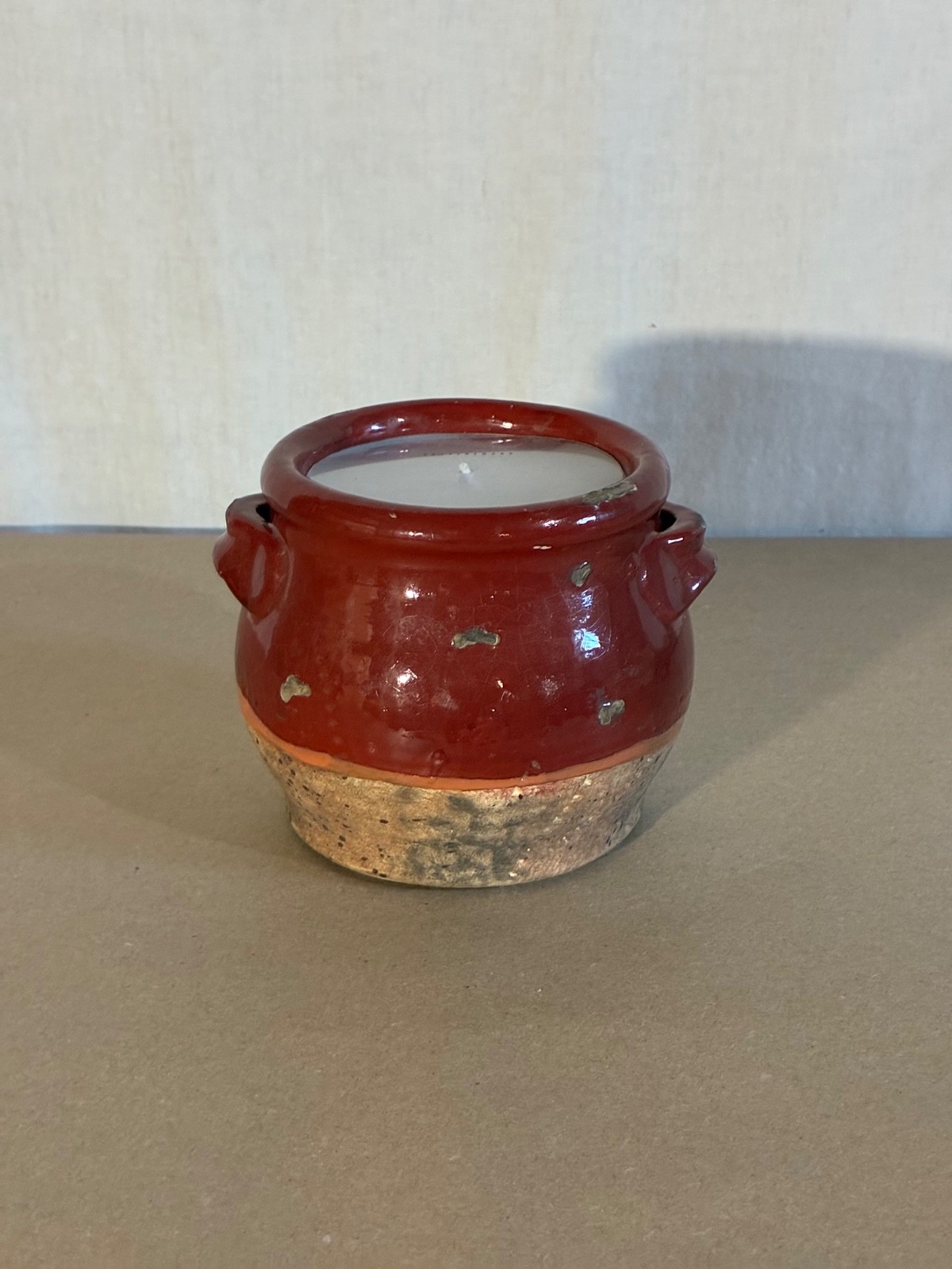 Pottery Barn Sonoma Red Candlepot, Small, Unscented