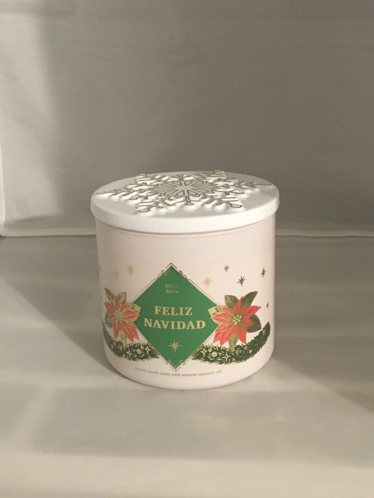 Bath & Body Works White Barn FELIZ NAVIDAD Champurrado 3 Wick Candle 14.5oz