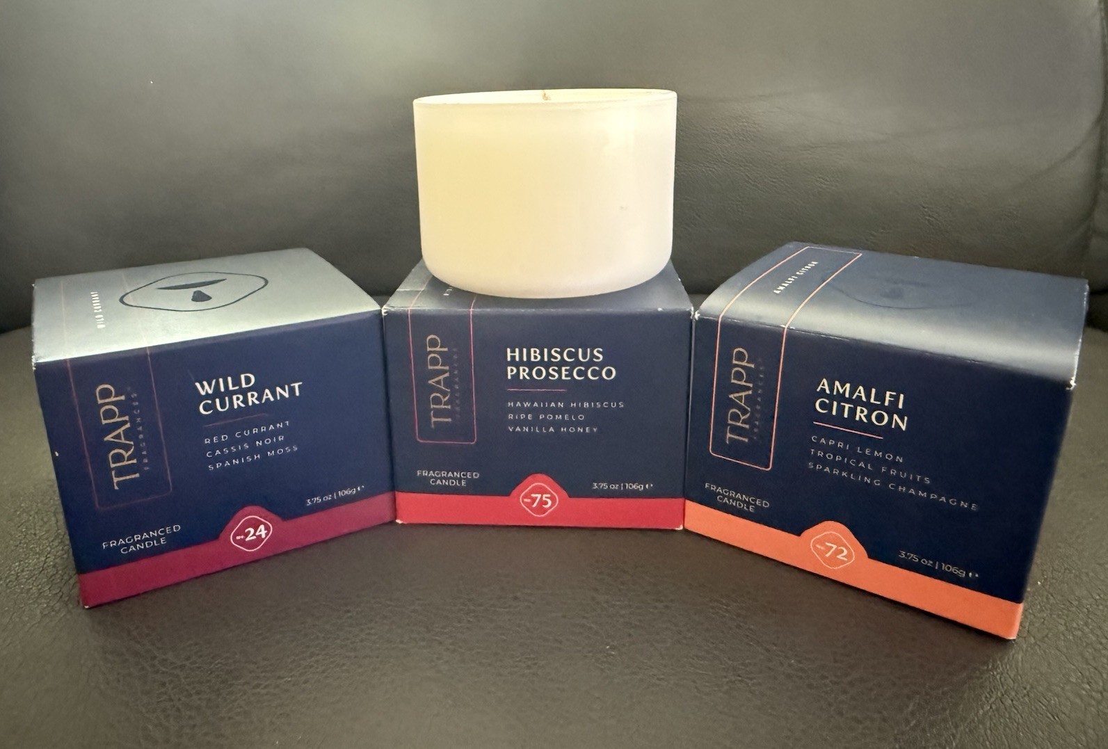 6-TRAPP 3.75 OU Glass Candles In 4 Different Scents,Candles Sold Individually