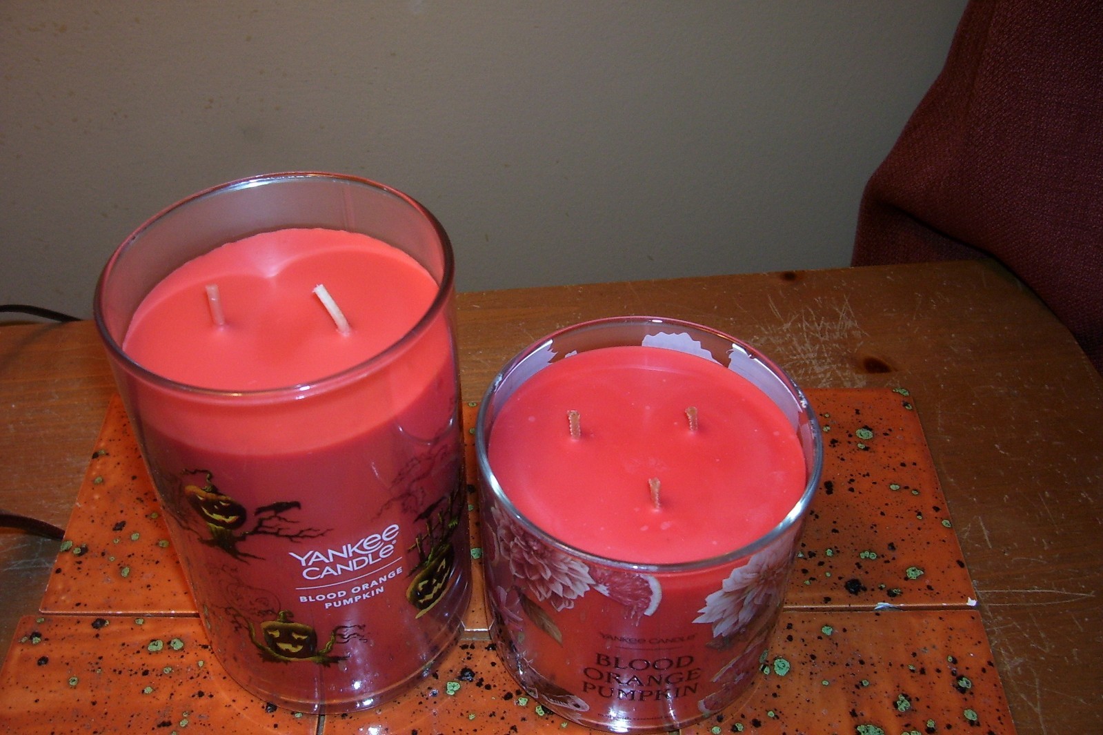 yankee candle 20oz AND 14.5oz JARS BLOOD ORANGE PUMPKIN
