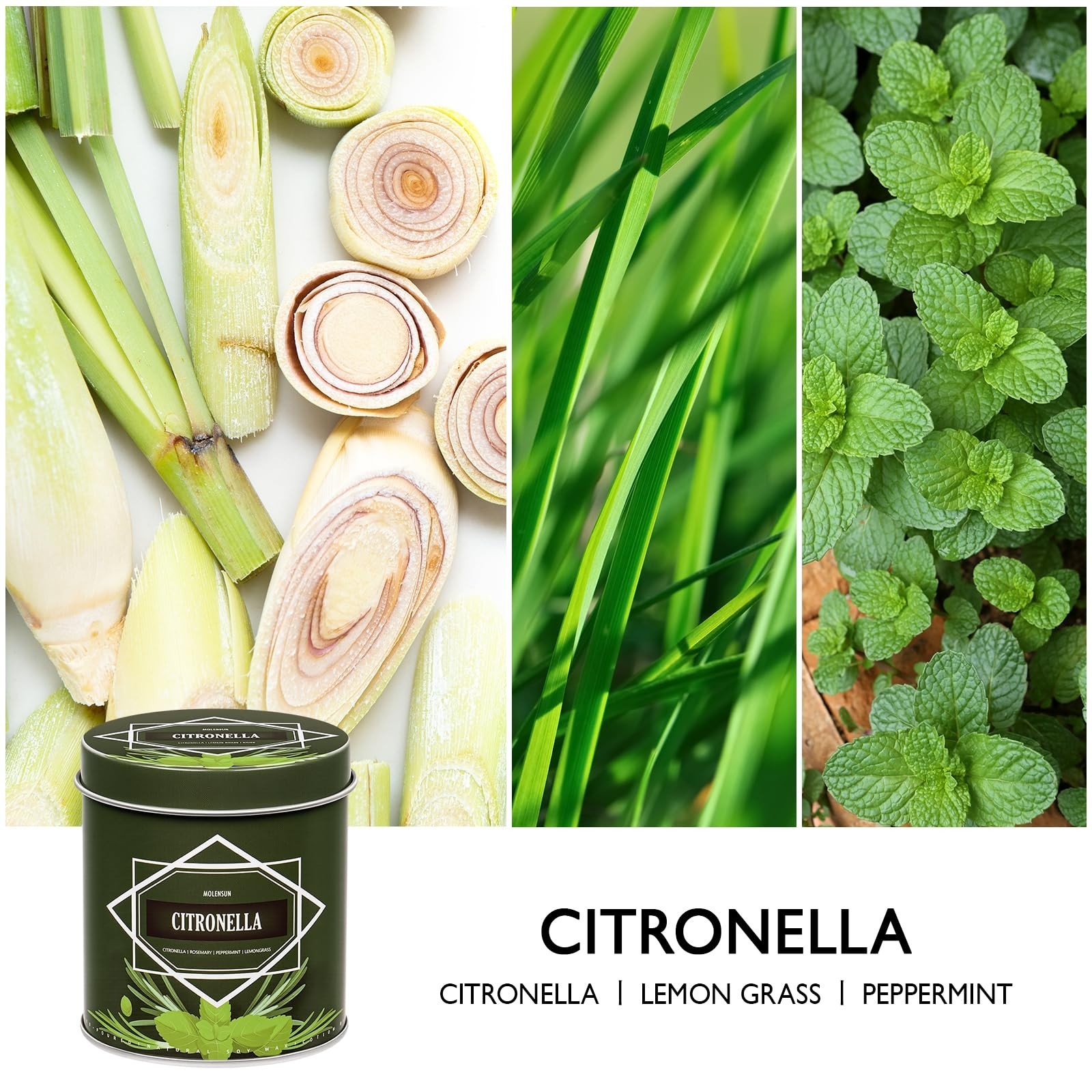 Citronella Candles 4-Pack – 36oz Total for Outdoor Patio, Camping & Garden, 50-H