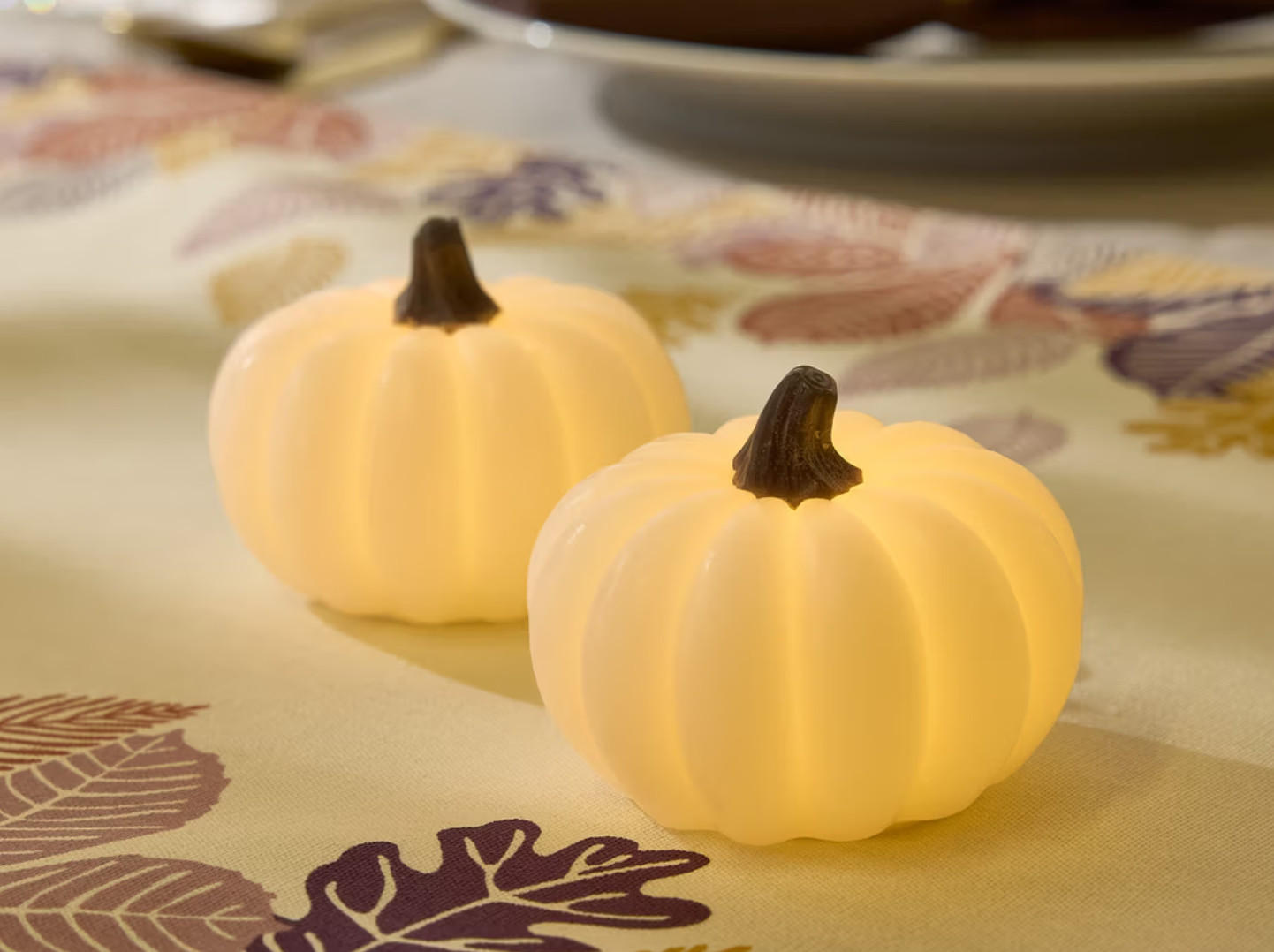 LED Real Wax Pumpkin Candle Battery Operated 6H Timer Fall Halloween Decor