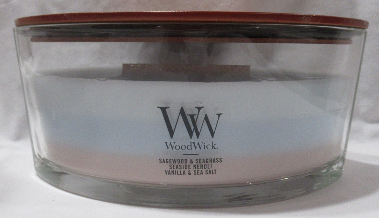 Yankee WoodWick Ellipse Candle Jar 16 oz OCEANIC TRILOGY crackles as it burns