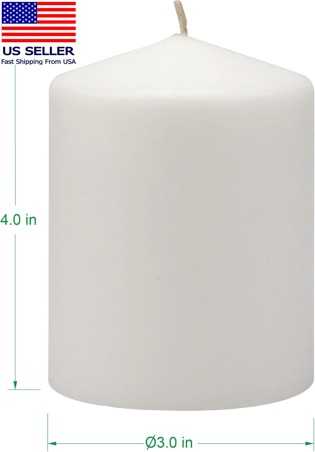 Unscented White Tall Pillar Candles, 35 Hour Burning Candle Pillars, Perfect for