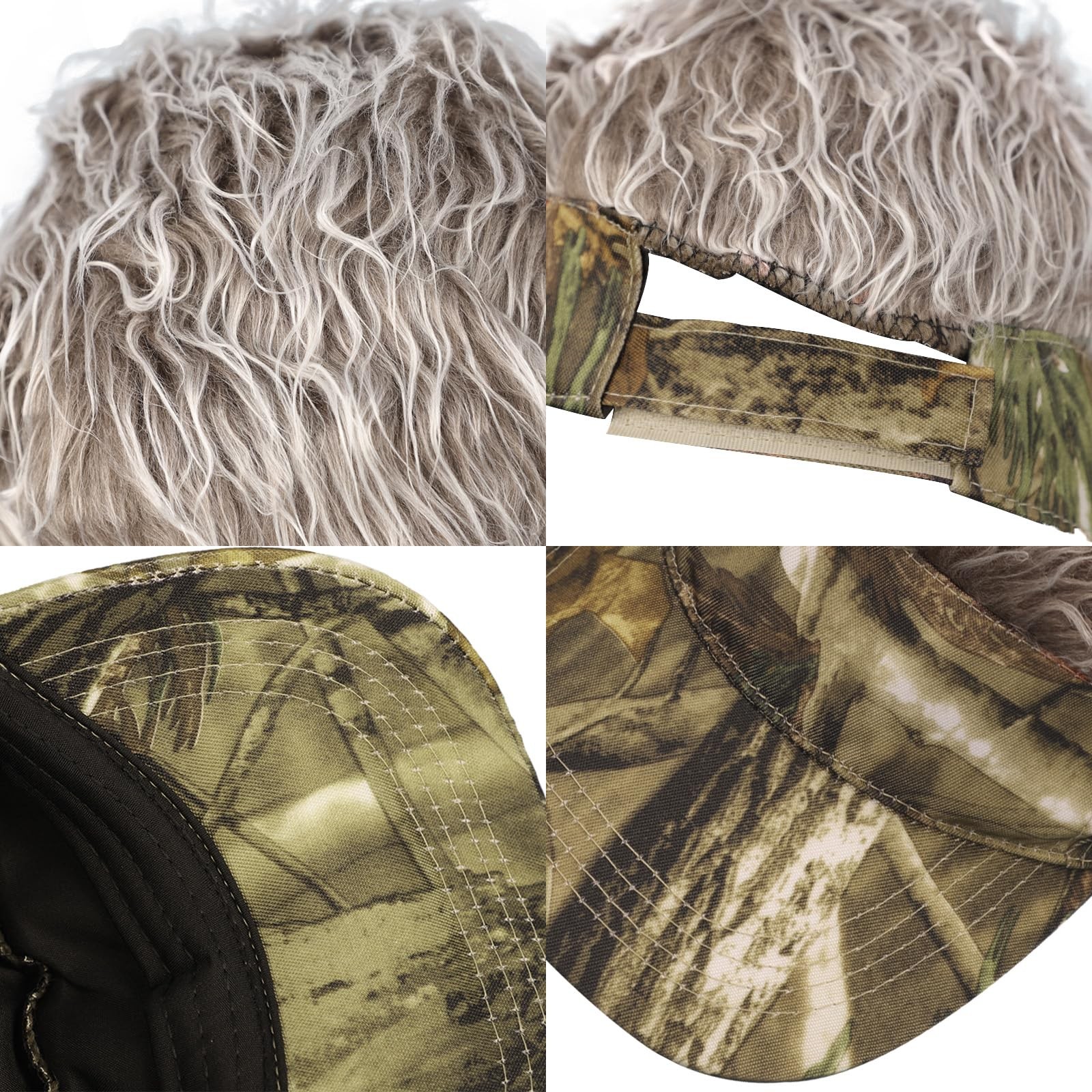 Sun Visor Cap with Fake Hair Men Wig Baseball Golf Cap Novelty Spiked Peaked …