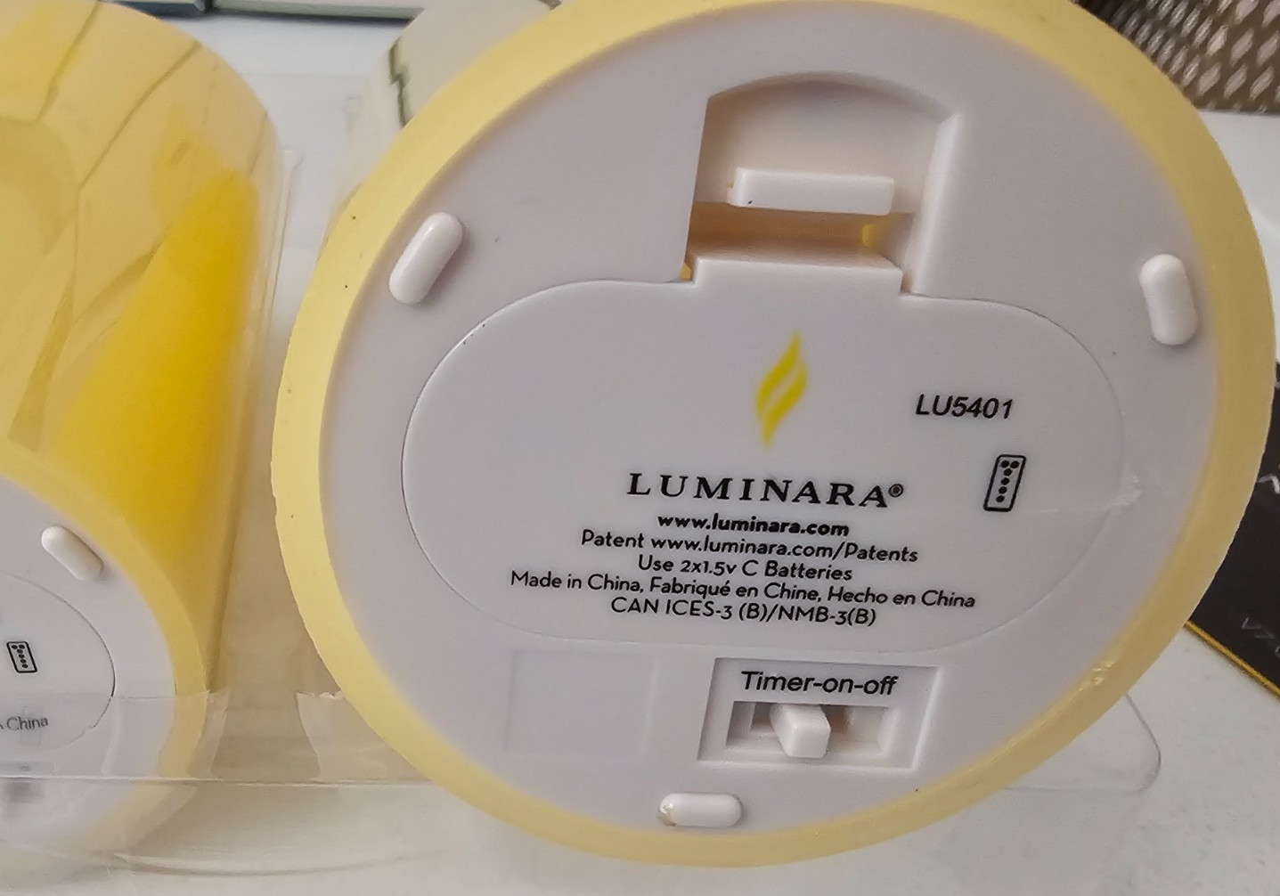 Luminara Canary Yellow 3 Pillar Candle Set Remote Control 4.5, 5.5 & 6.5″ X 3″