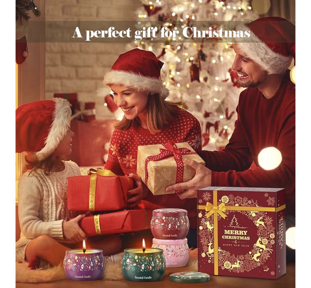 4-Pack 4.4 oz Each Aromatherapy Scented Candles Stress Relief 120 Hours Gift Set