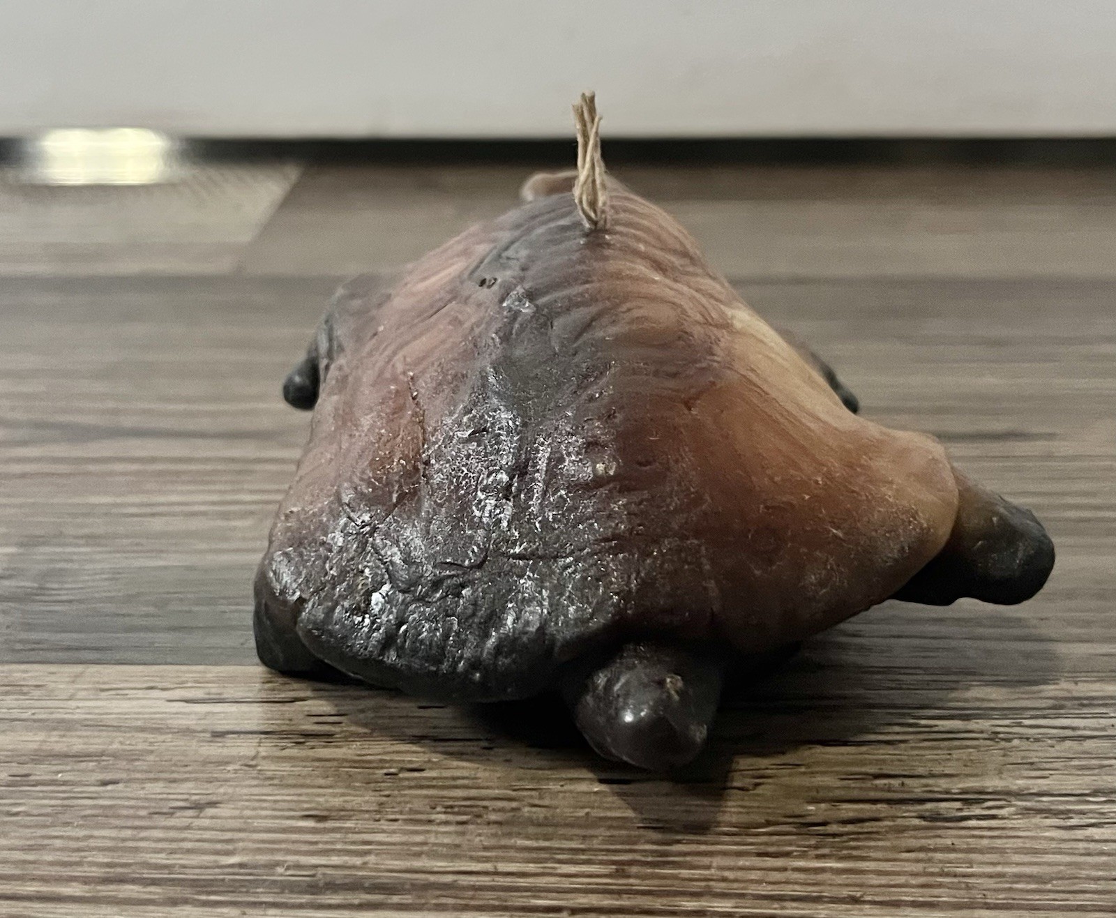 90s Y2K Brown Sea Turtle Wax Hand Carved NEVER LIT Art Candle Quirky Reptile