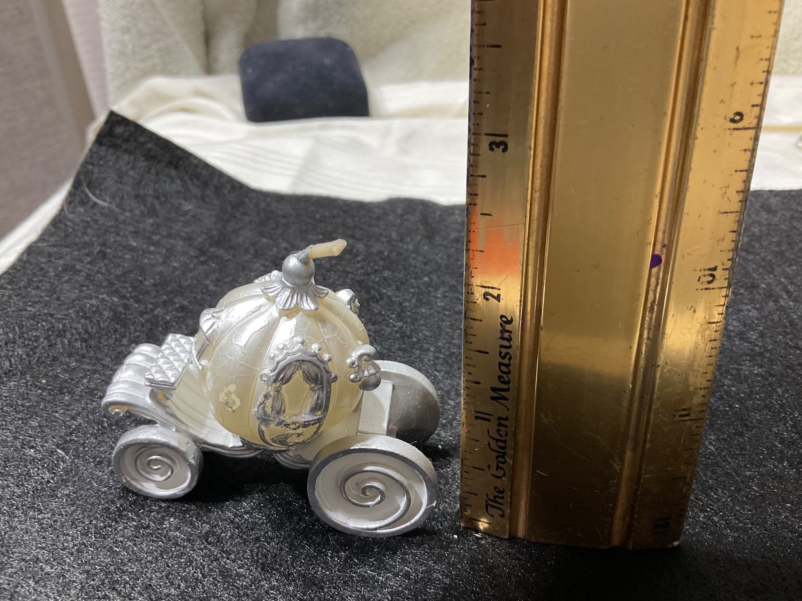 DISNEY PRINCESS CINDERELLA Stagecoach Silver decorative Candle NEW