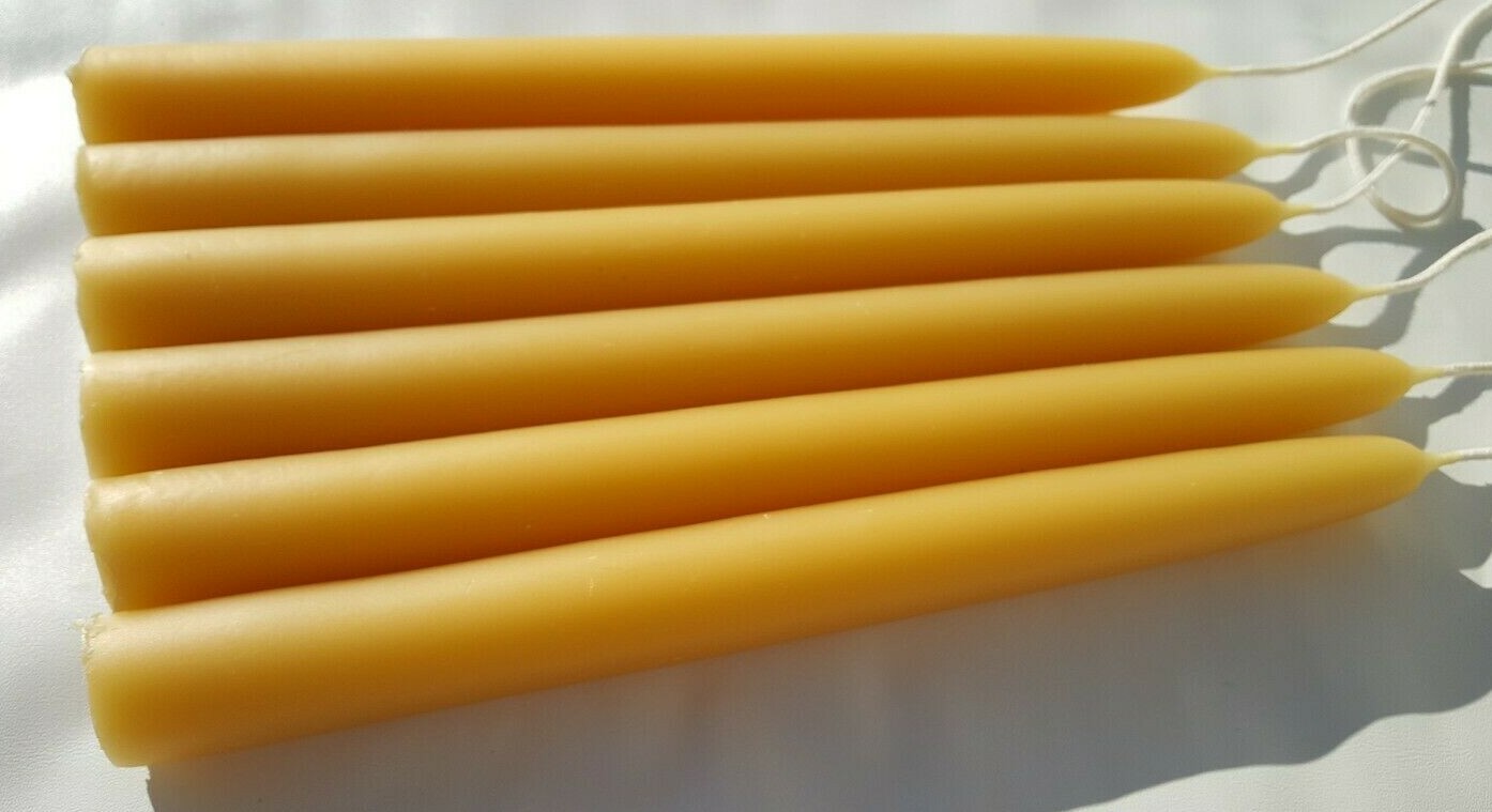Pure Michigan 100% Beeswax taper candles 7/8″ 3/4″ 5/8″ 1/2″ 3/8″ hand dipped