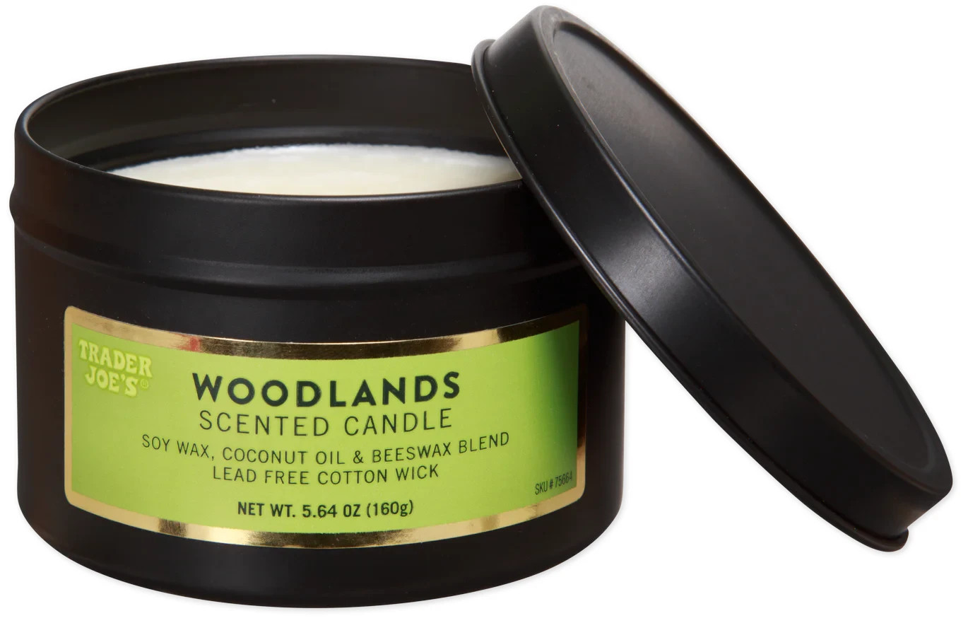 Trader Joe’s 24-Hour WOODLANDS Scented Candle Cotton Wick Forest Limited Edition