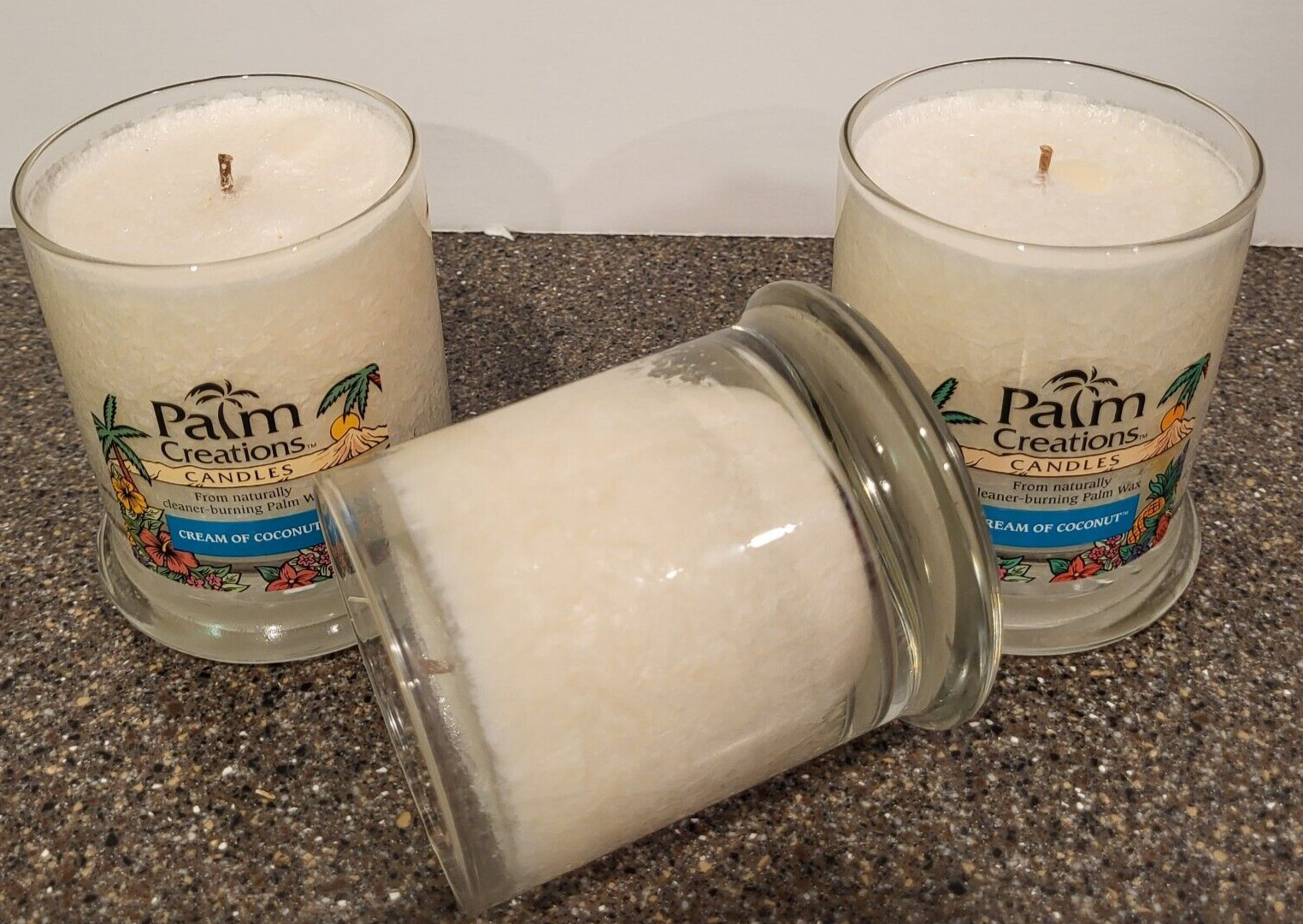 Scented Jar Candles 3-Pack 9oz Jars Cream of Coconut Nature’s Finest Spa Scents