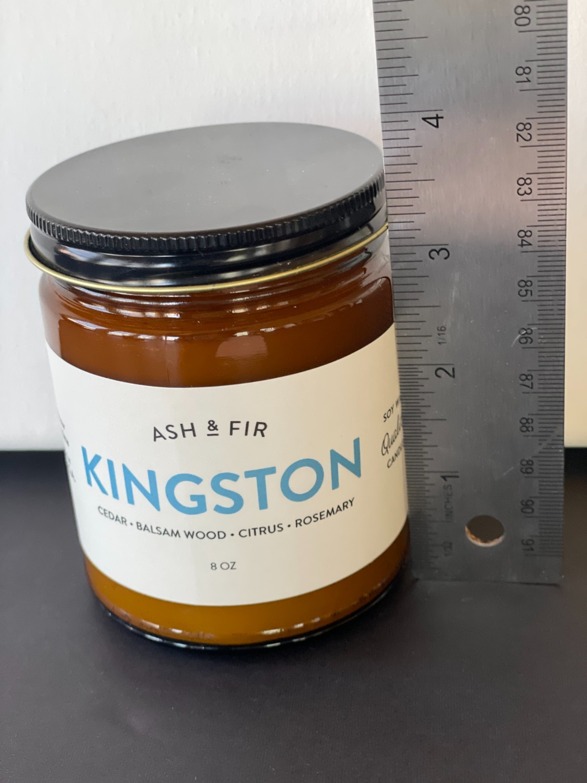 Fir & Ash Kingston Soy Candle, 55 hrs burn time, Balsam Wood, Citrus, Rosemary