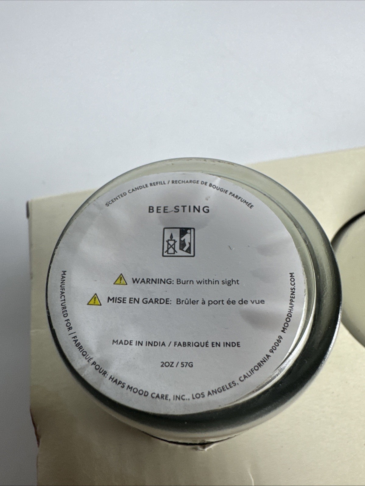 Mood Happens Candle Co 2oz Set of 3 White NOS Bee Sting Flash Flood Sunburn