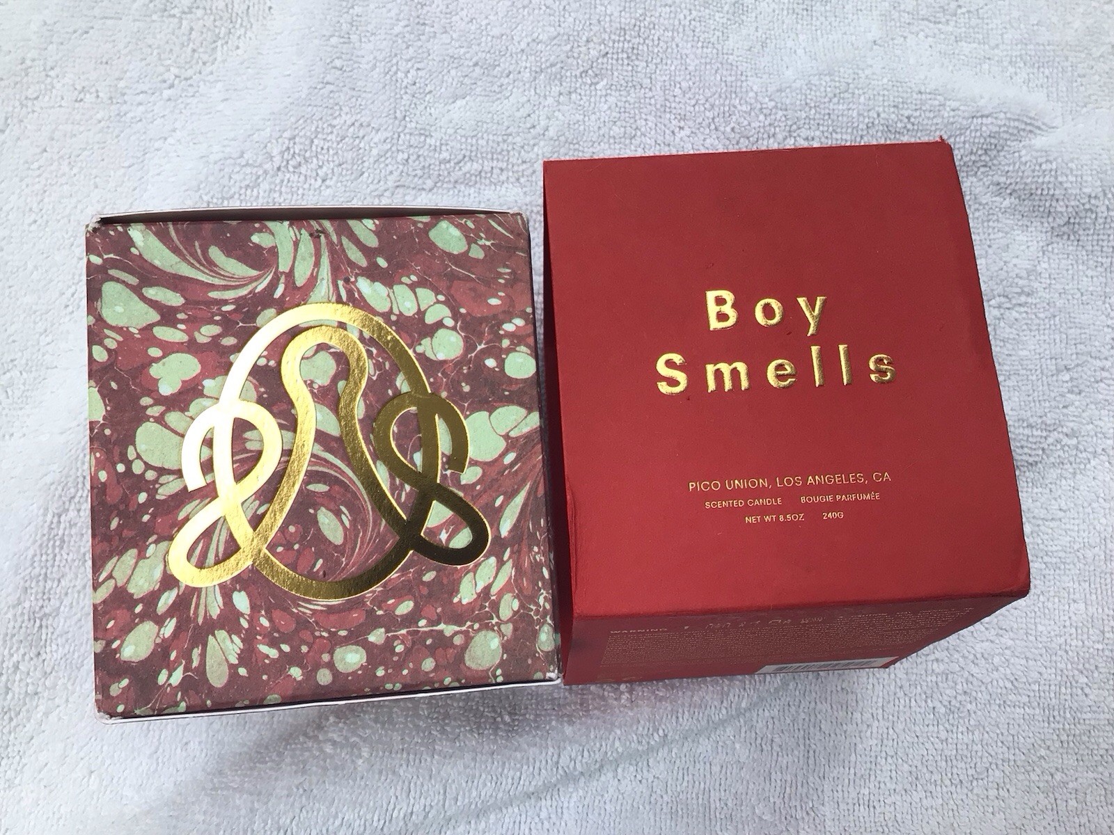boy smells “Broken Rosary” Candle NIB 8.5 Oz. Cedar Wood, Rose Water, Etc. $48.