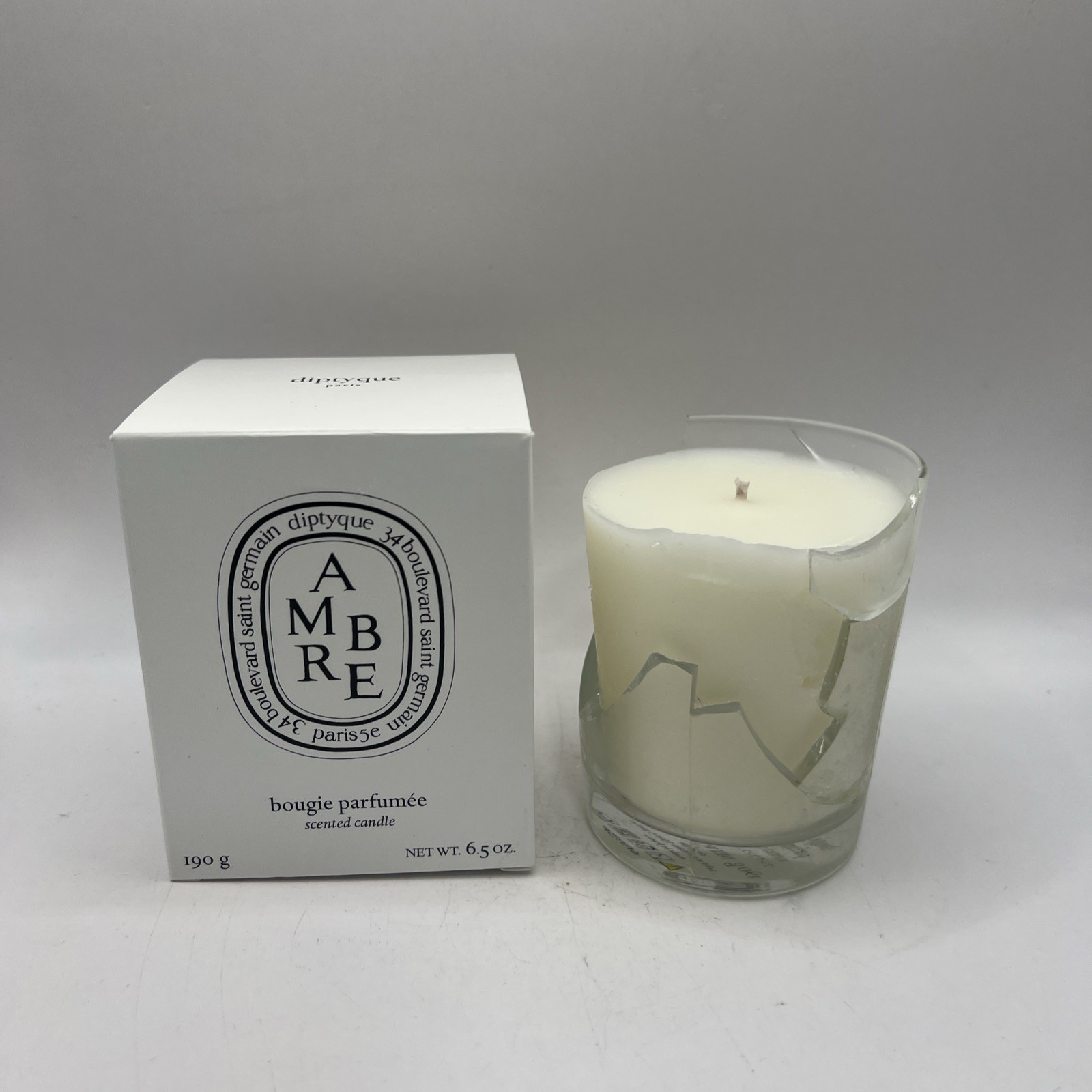 Diptyque Ambre Bougie Parfumee Luxury Scented Candle 6.5oz New Broken