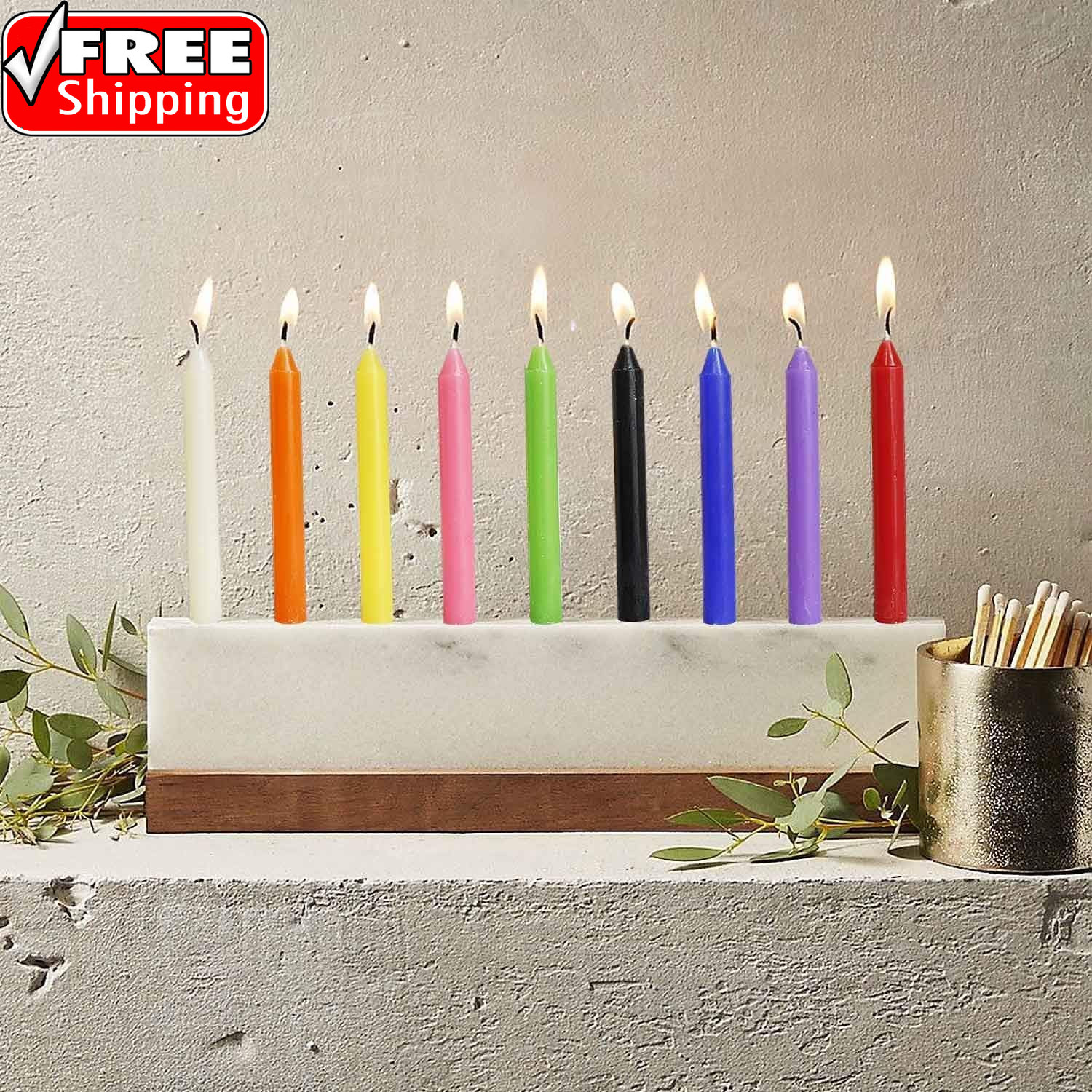100 Pcs Spells Chime Candles Unscented Assorted Colors Mini Taper Candles | 4″ T