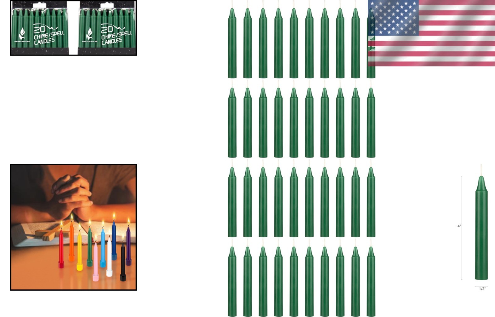 Versatile 40 Count Green Mini Taper Candles – Clean Burning and Ideal for Magic