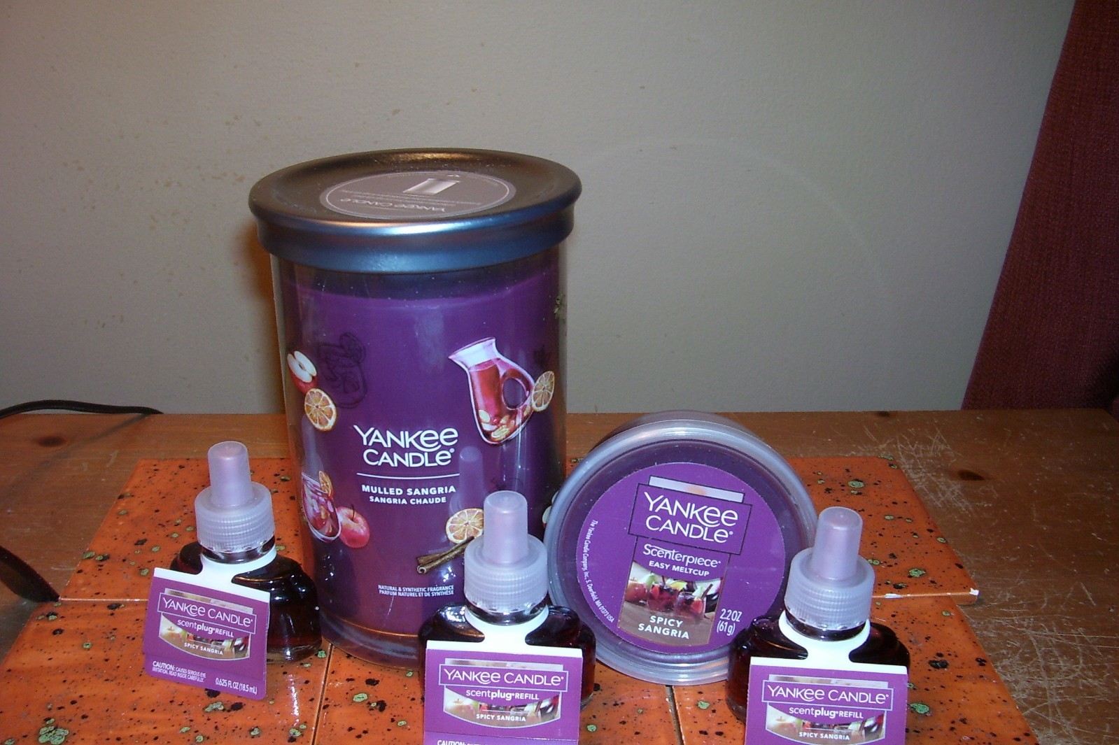 yankee candle 20oz TUMBLER MULLED SANGRIA + MELTCUP + 3 REFILLS