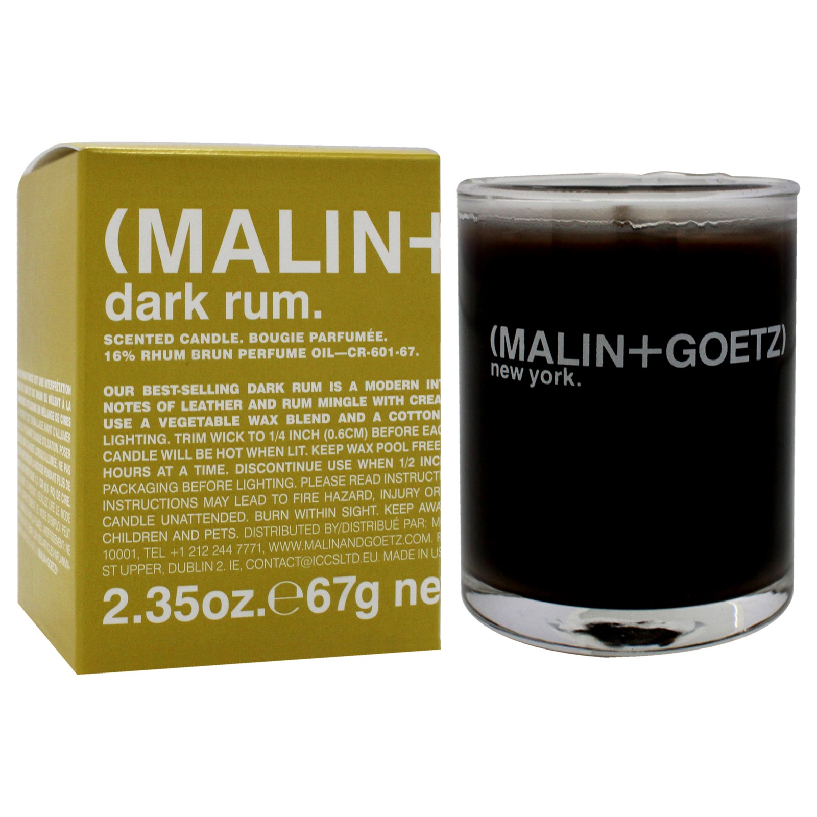 Scented Candle – Dark Rum Votive by Malin + Goetz for Unisex – 2.35 oz Candle