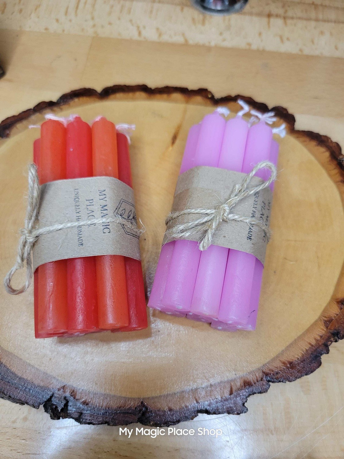 Packs of 10 colored spell candles, 4” chime candles for spells, ritual candle