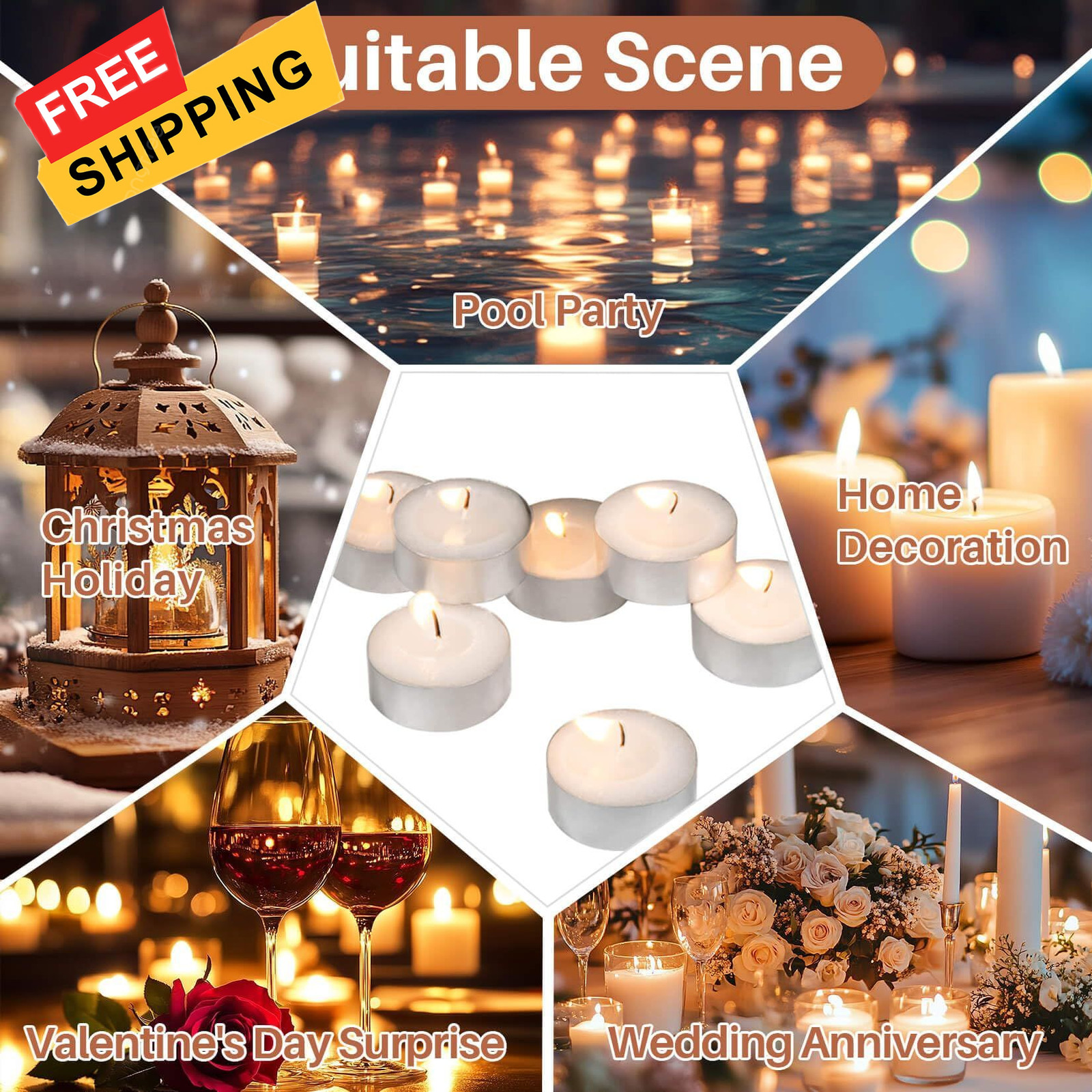 MAQIHAN Tea Lights Candles Bulk – 32 Pcs Tealight Candle White