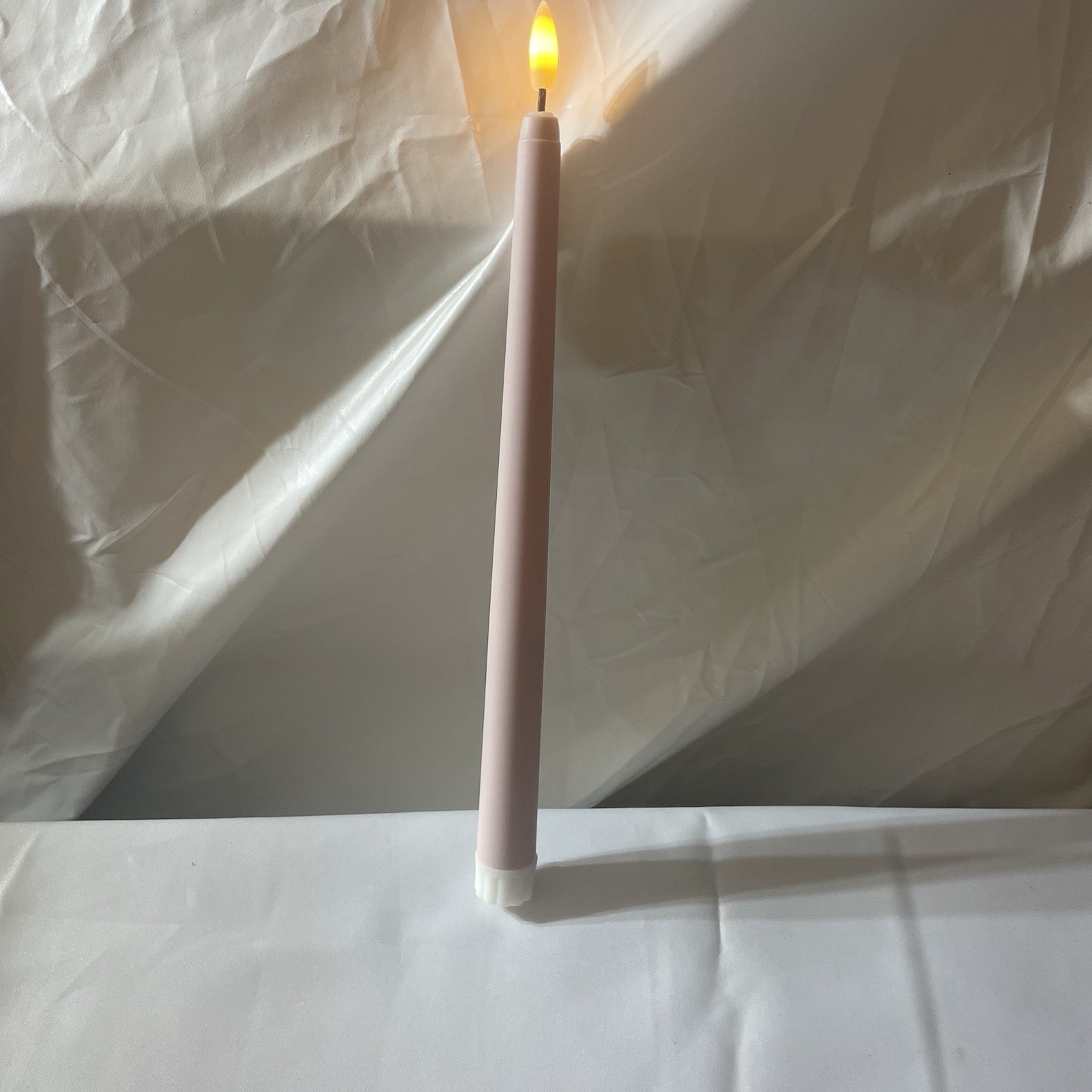 New[Lot=8] Pink Flameless Taper Candles 10″ 2AAA battery powered open box, test+