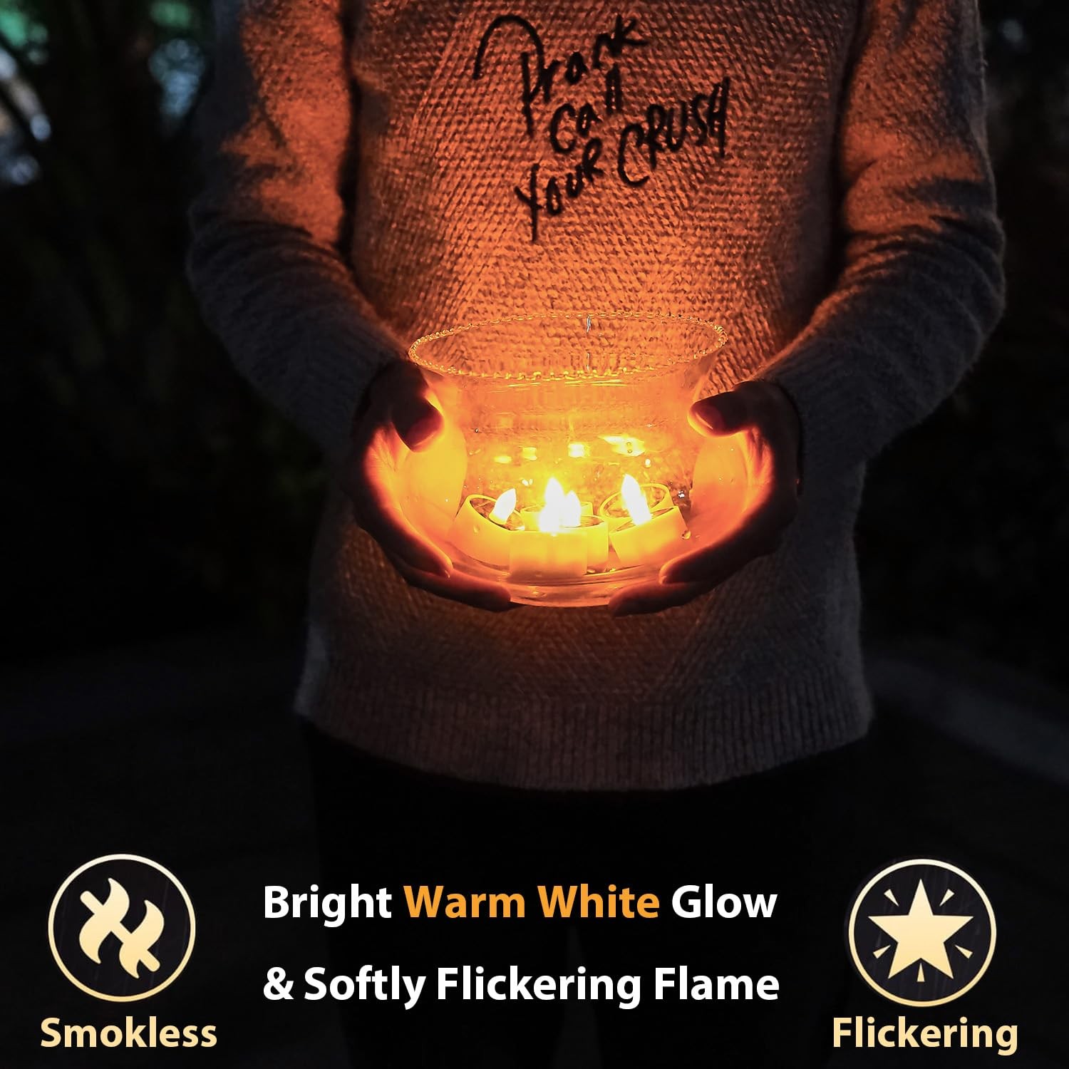 Solar Tea Lights Outdoor Waterproof, 8pcs Rechargeable Dusk to Dawn Little So…