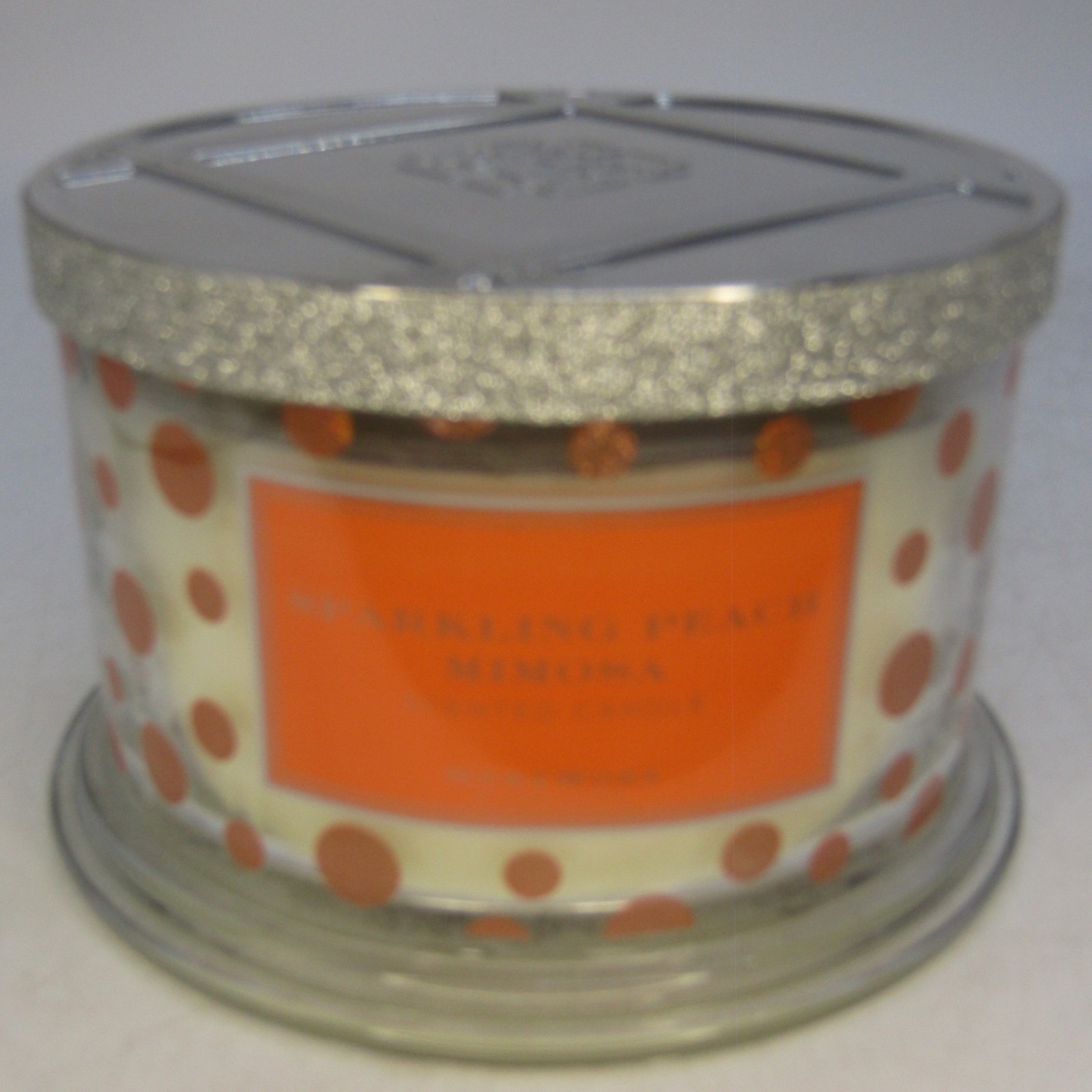 Harry Slatkin, Homeworx, “Sparkling Peach Mimosa” Scented Candle 4 Wick.