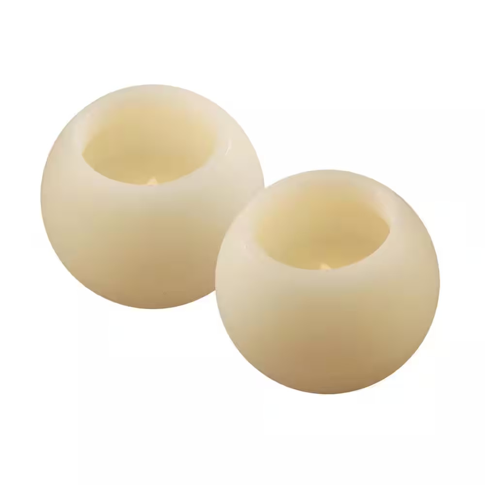 4 In. Ball Flameless Candles (Set of 2)