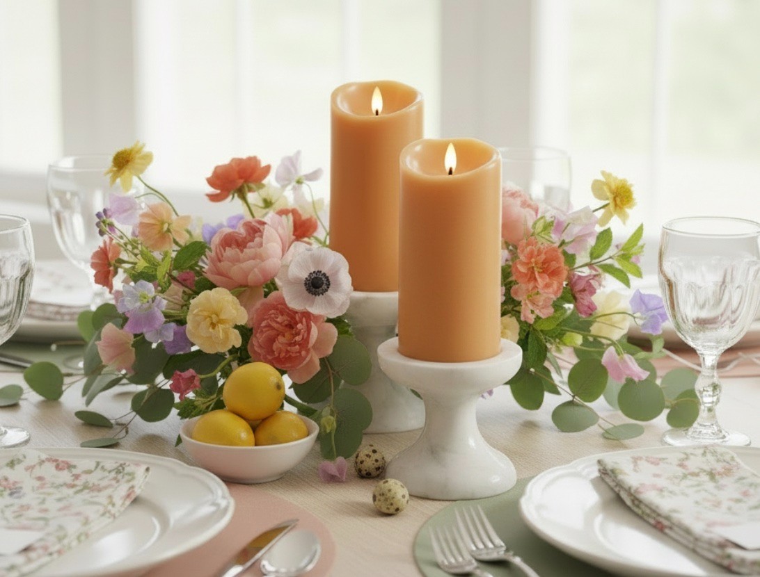 NWT Luminara Pottery Barn Sunlit Honey Classic Pillar Candle 3 x 6.5