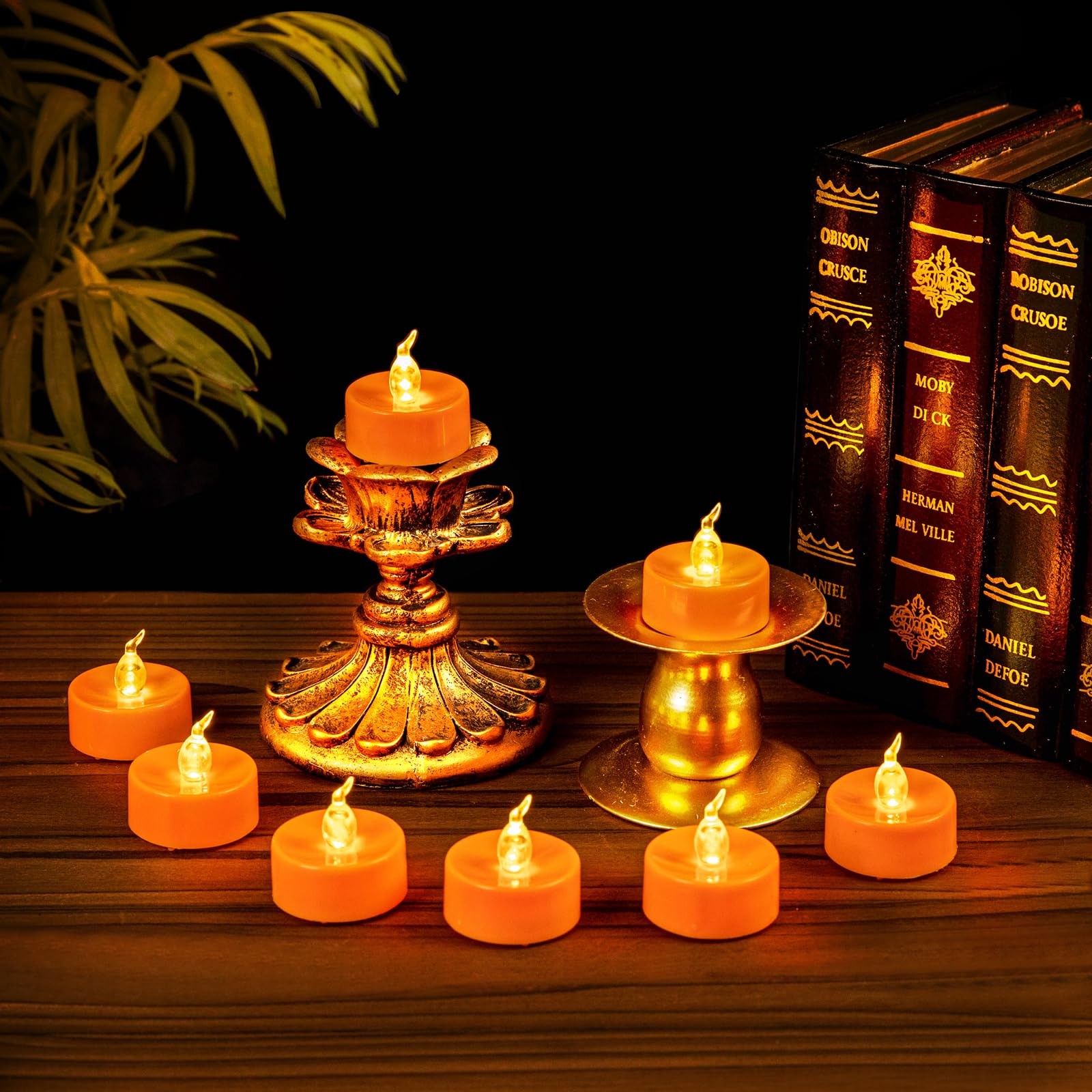 24 Pack Battery Operated Orange LED Tea Lights