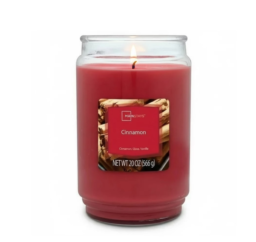 Mainstays Single-Wick Scented Glass Jar Candle, Cinnamon, 20oz.