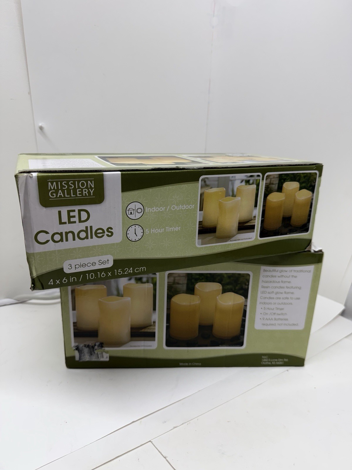 Mission Gallery LED Candles 4×6 Indoor Outdoor 5 Hour Timer 2 Sets 6 Candles