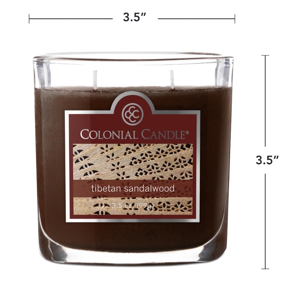 Tibetan Sandalwood Scented Jar Candle, 2 Wick, 3.5 oz, Mottled Wax
