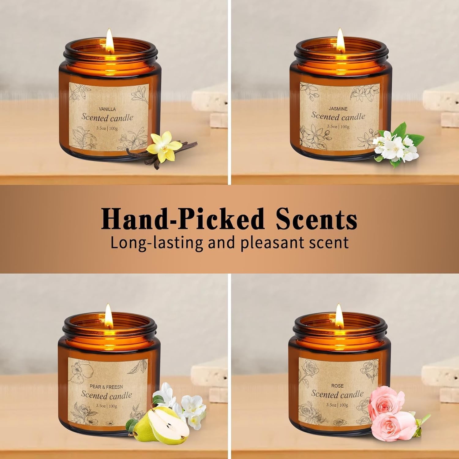 4-Pack Long-Lasting Aromatherapy Candles for Elegant Home Décor – Gift Set