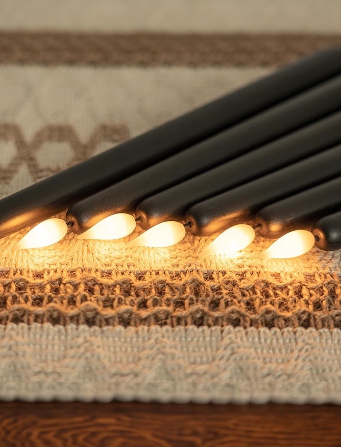 Flameless Taper Candles LED Light Flickering Battery Op Halloween Black Set Of 6