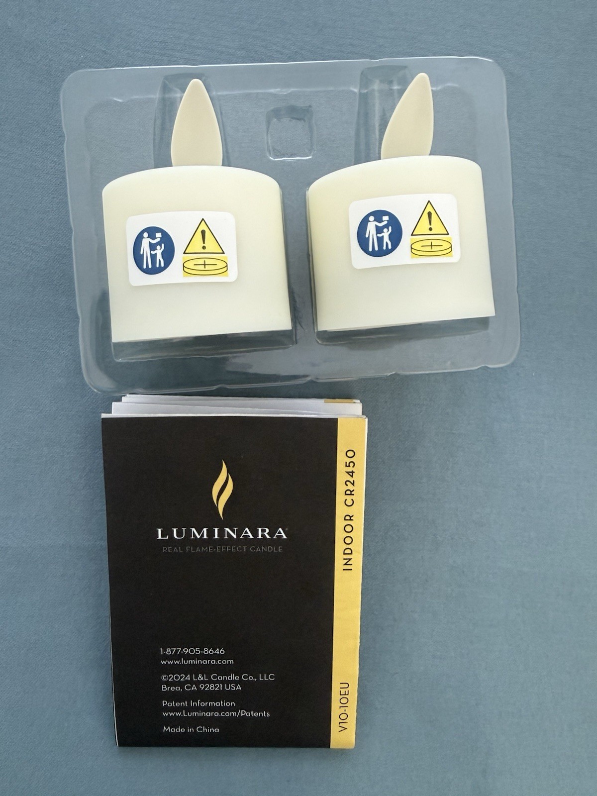 Luminara Tea Light Candles w/Timer Set of 2 Real-Flame Effect 1.4″x2″ NEW NoBox