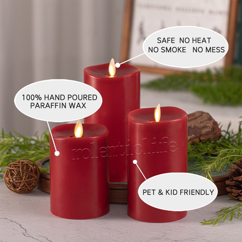 Luminara Flameless Unscented Real Wax LED Candle-with Remote Mobile Wick-3pcs