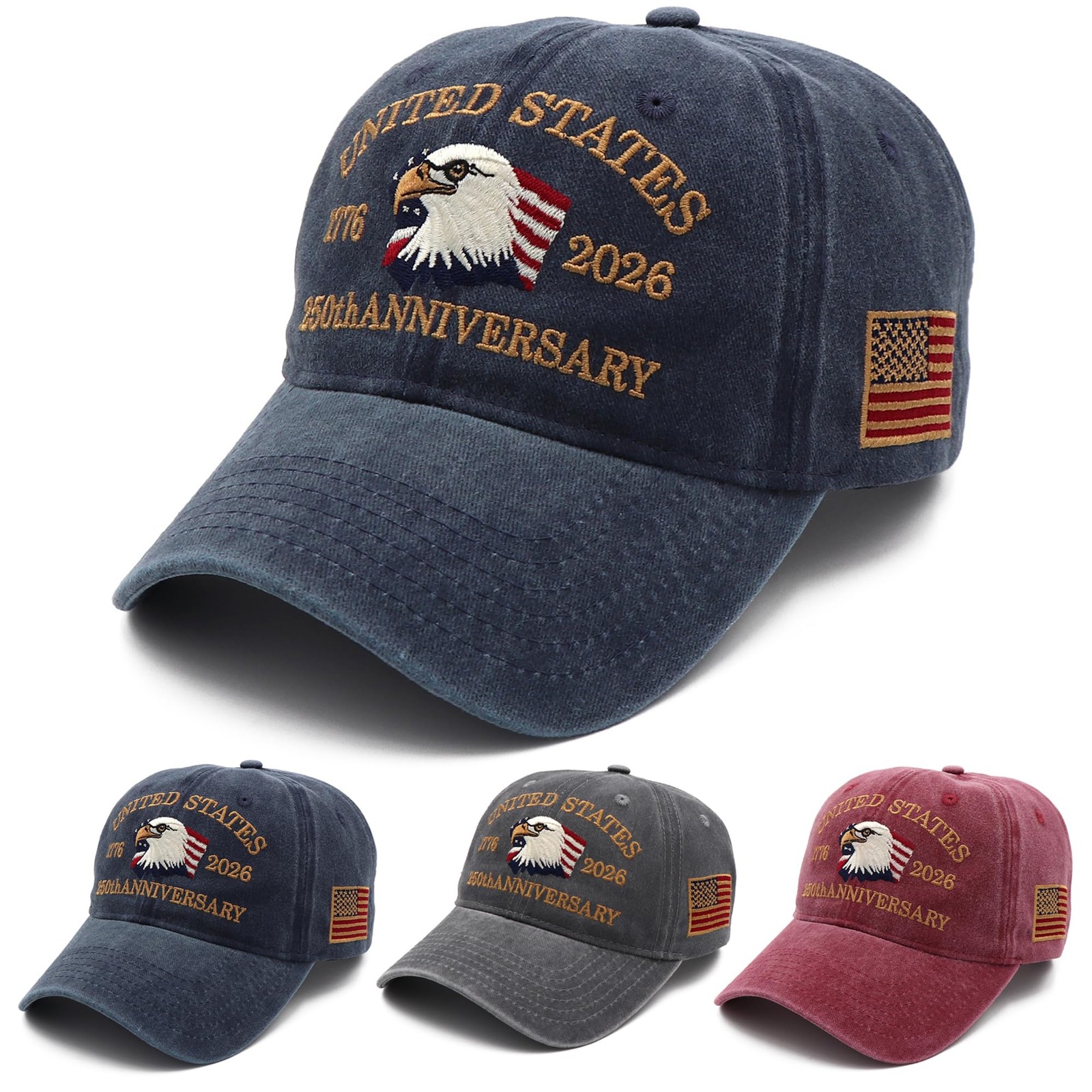 250 Anniversary USA Hat 1776-2026 American Flag Eagles Hat United States 250t…
