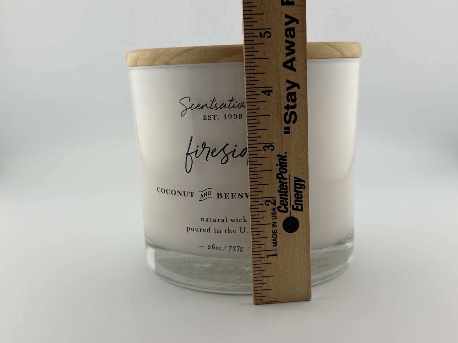 Scentsational Candle Coconut Beeswax Blend Energize Scent 26 oz Three Wick New