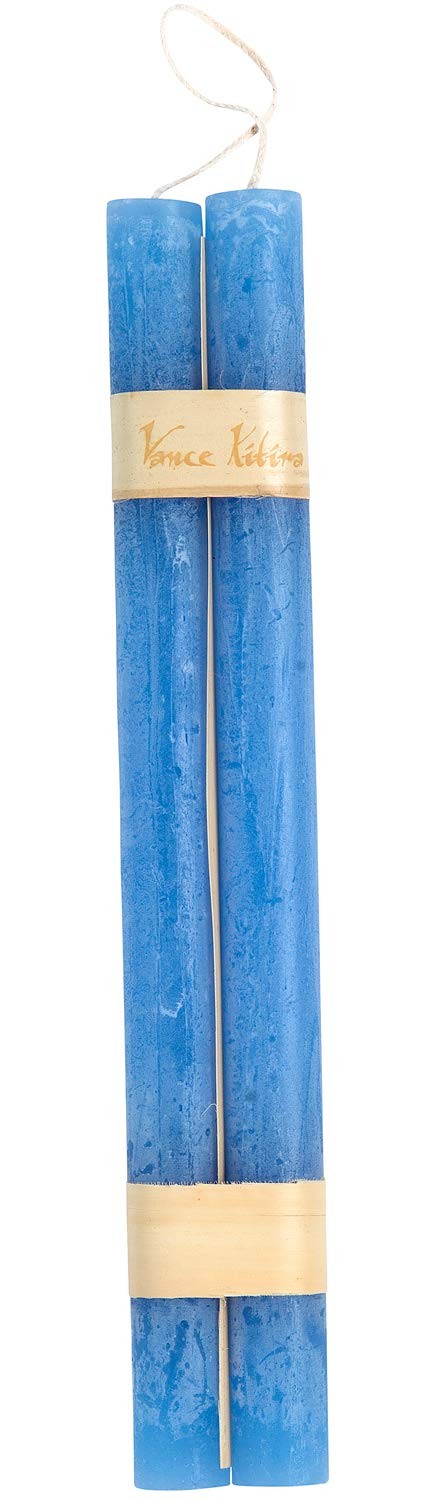Vance Kitira Timber Taper Hanging Candle Pair, Crystal Blue Wax, 0.75″D x 12″H