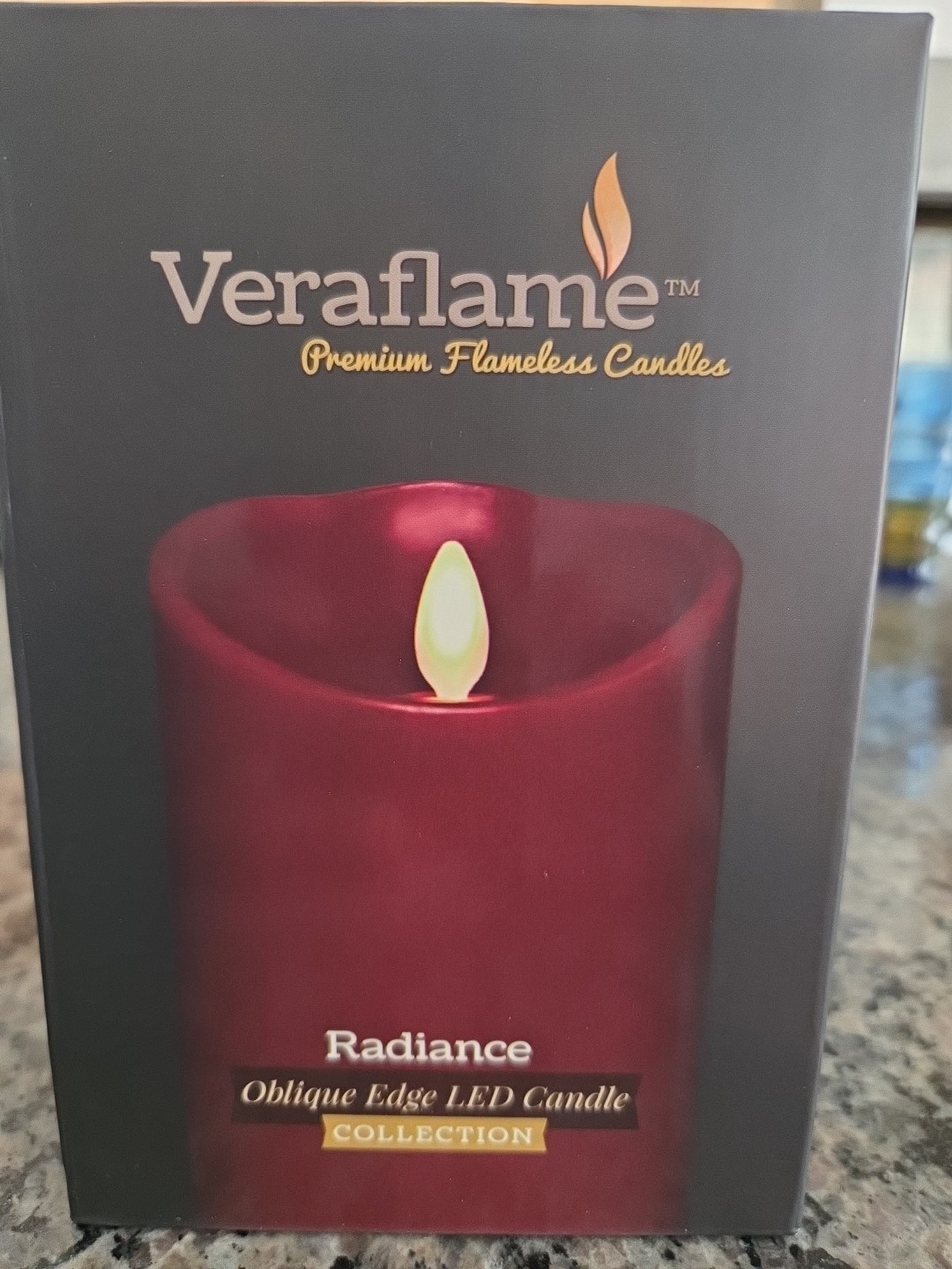 Veraflame Premium Flameless Led Red Candle 3.5″X5″ Radiance Col. Cinnamon Scent
