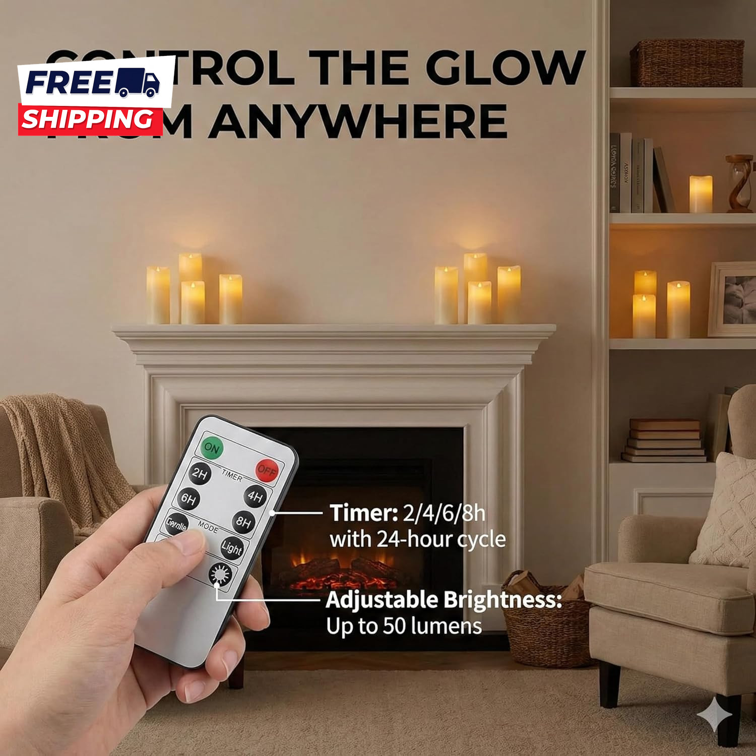 Flameless Candles Led Candles Pack of 12 Battery Candles (D2.15” X H4”5”6”)